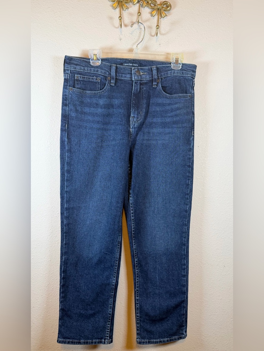 Calvin Klein Jeans Straight Dark Blue Denim. Size 10